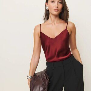 Teddy Satin Top Size S in Chianti